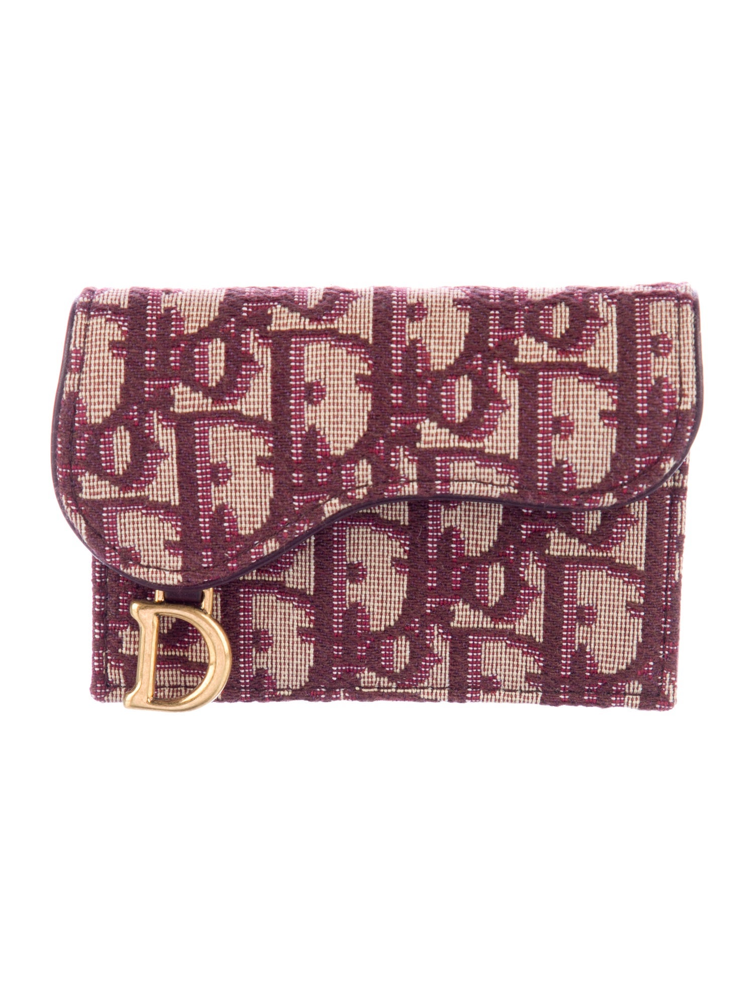 Christian Dior Small Saddle Card Holder Oblique Jacquard Compact Wallet w/ Tags