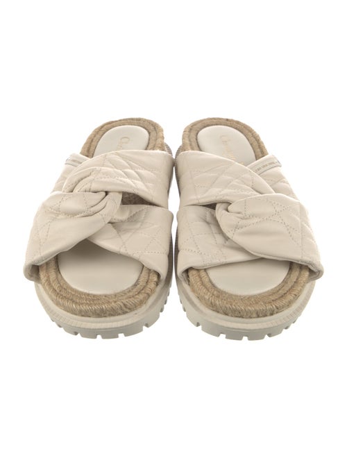 Christian Dior Cannage Pattern Leather Slingback Sandals