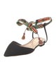 Christian Dior Canvas Tassel Accents Slingback Flats