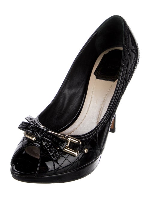 Christian Dior Cannage Pattern Patent Leather Pumps