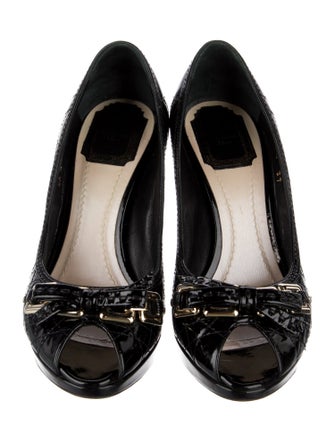Christian Dior Cannage Pattern Patent Leather Pumps