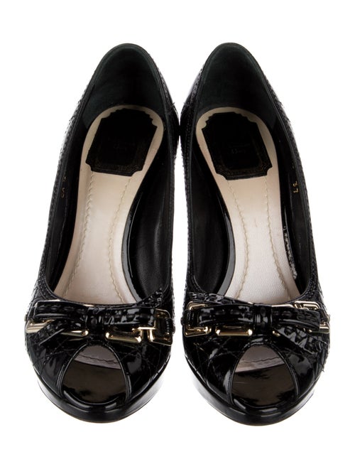 Christian Dior Cannage Pattern Patent Leather Pumps