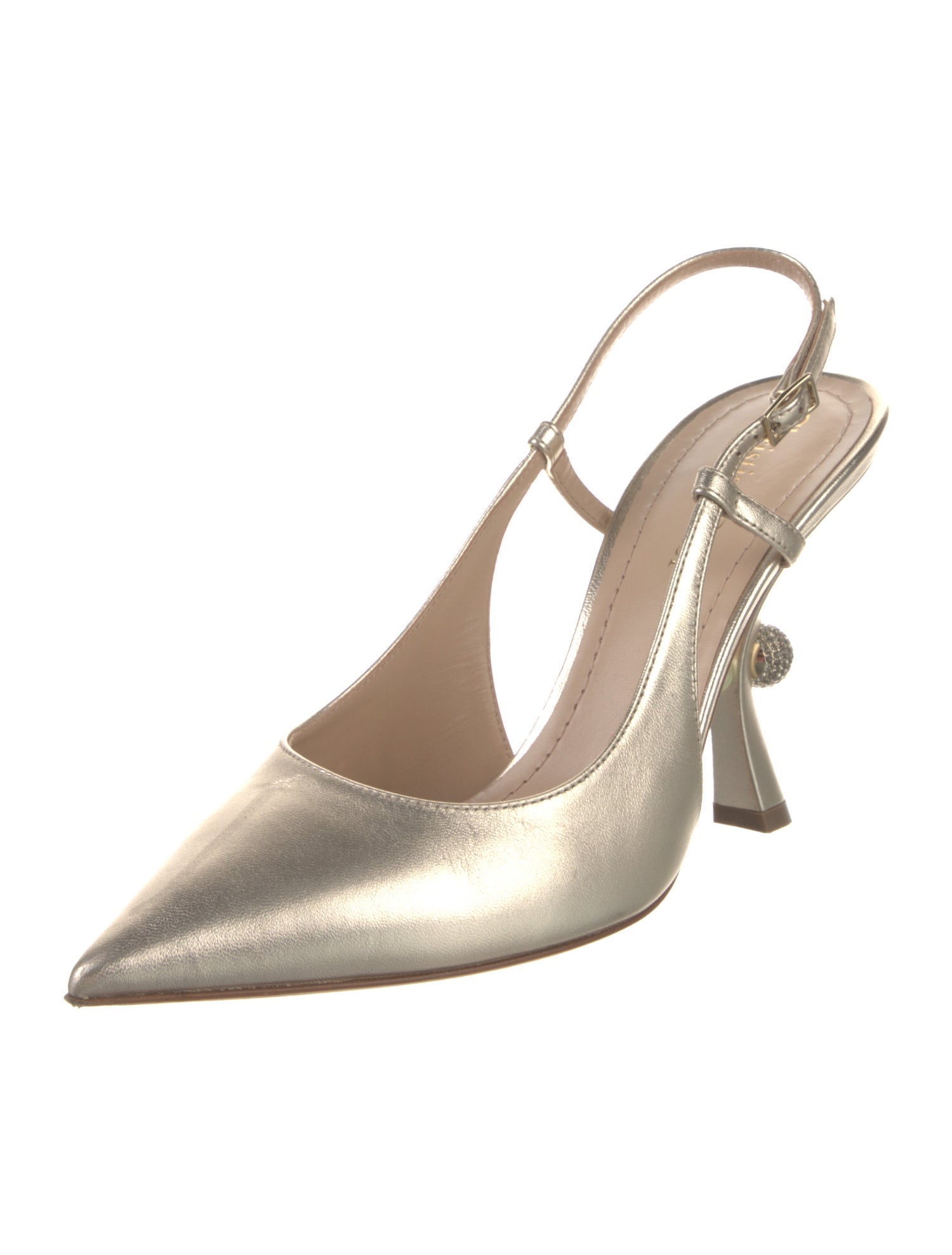 Christian Dior Patent Leather Crystal Embellishments Slingback Pumps