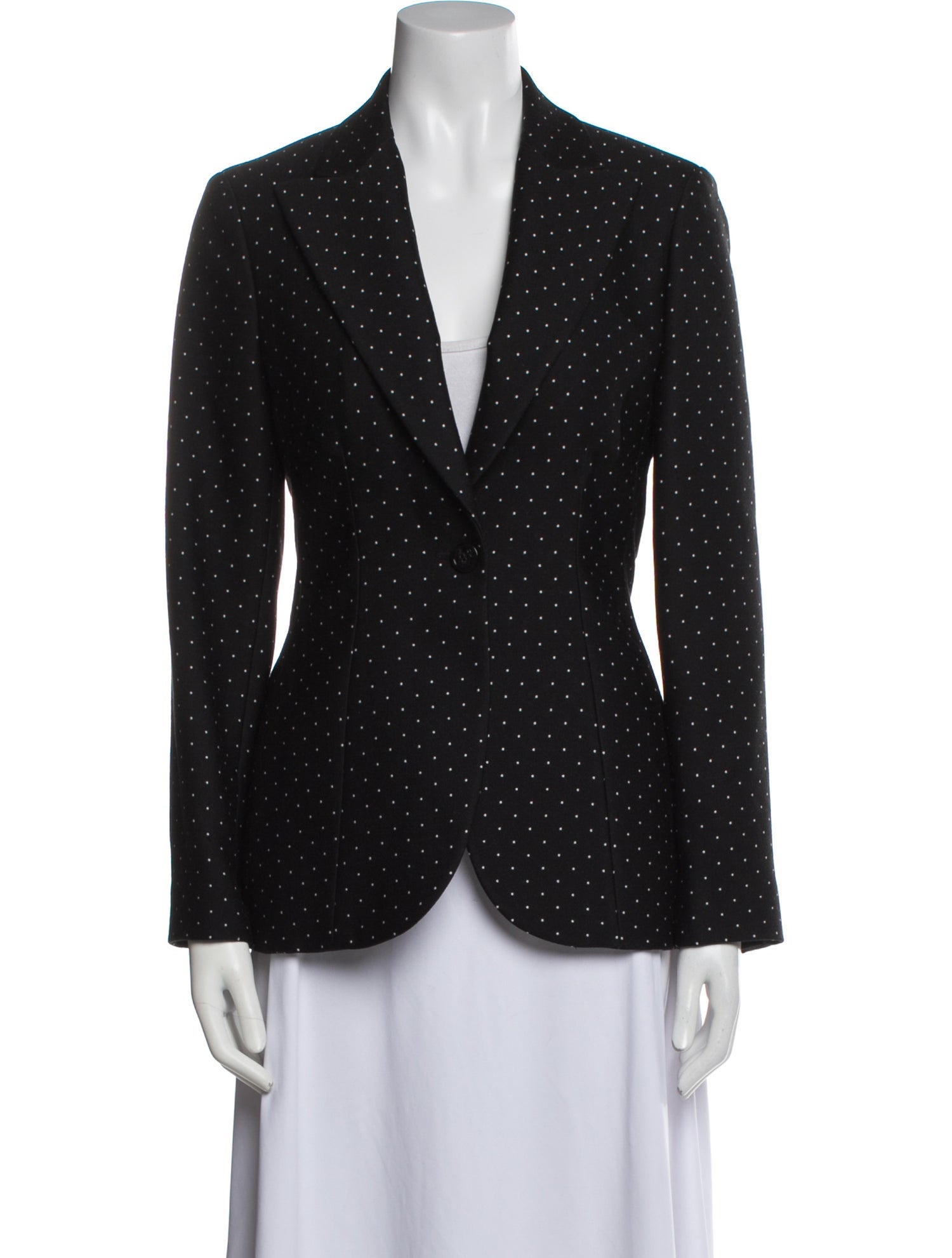 Christian Dior Virgin Wool Polka Dot Print Blazer