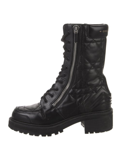 Christian Dior Cannage Pattern Leather Combat Boots