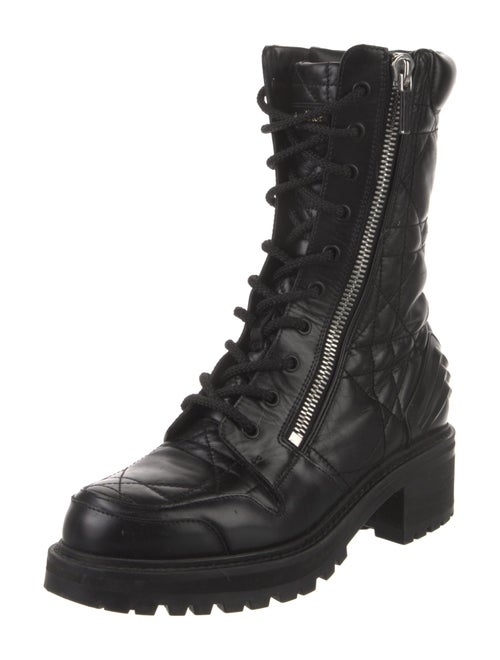 Christian Dior Cannage Pattern Leather Combat Boots