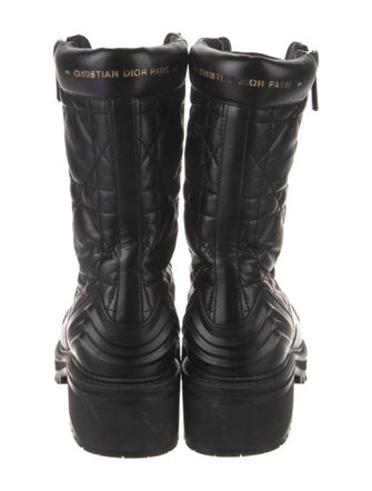 Christian Dior Cannage Pattern Leather Combat Boots