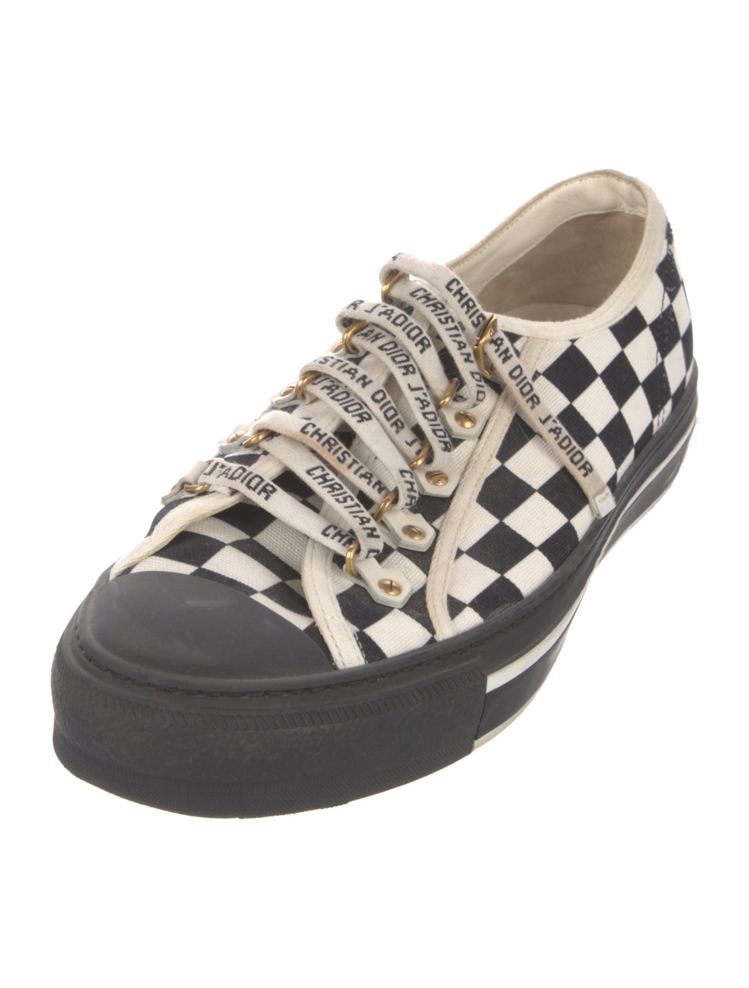 Christian Dior Canvas Plaid Print Sneakers