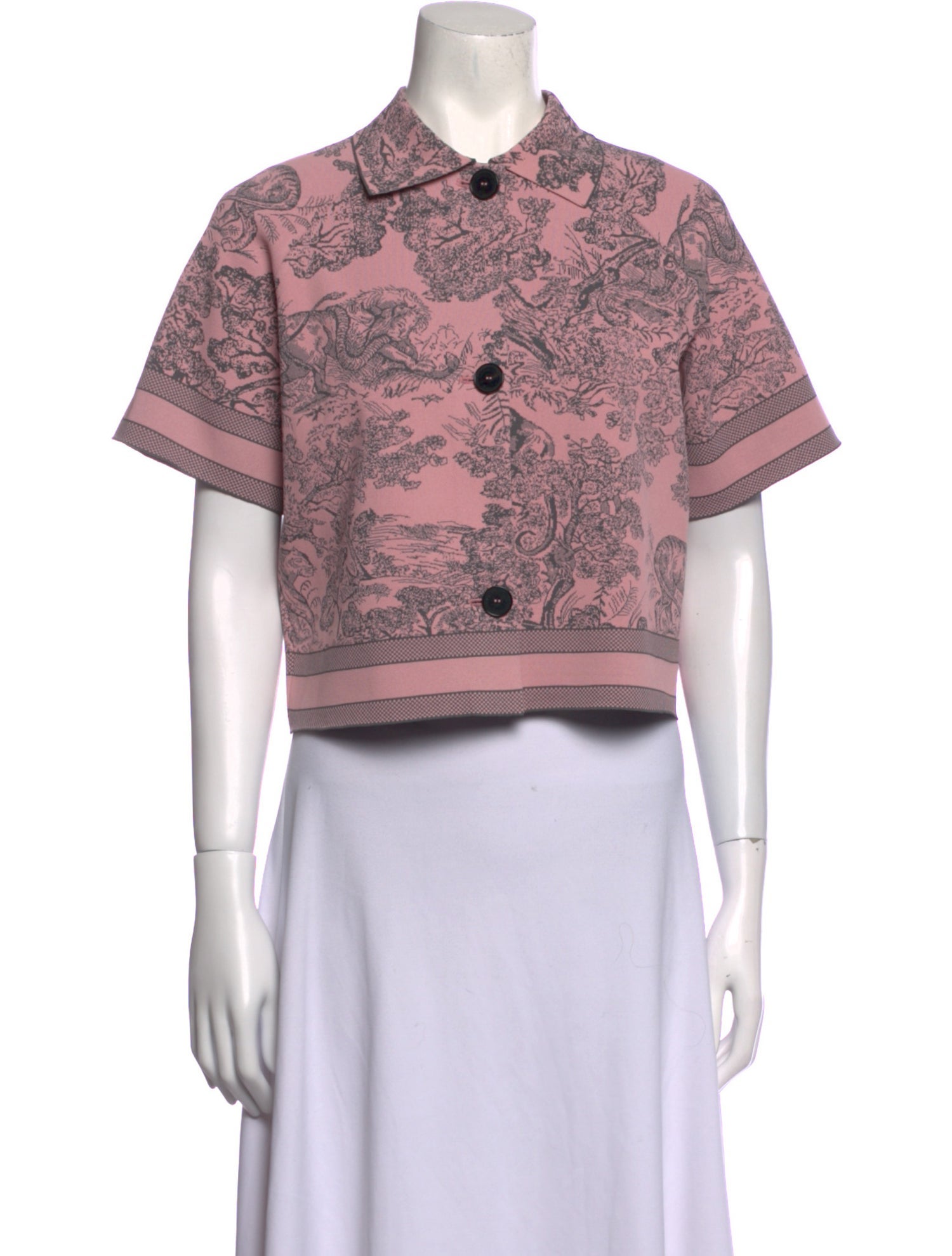 Christian Dior Printed Short Sleeve Crop Top