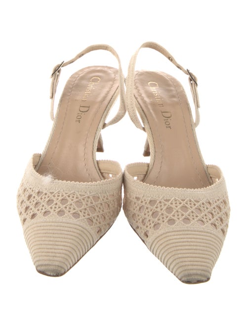 Christian Dior Cannage Pattern Cutout Accent Slingback Pumps