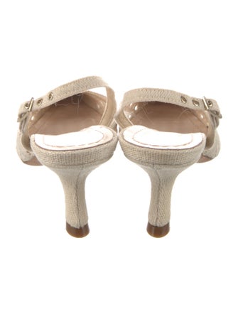 Christian Dior Cannage Pattern Cutout Accent Slingback Pumps