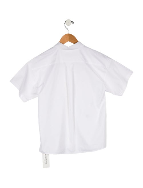 Christian Dior Girls' Solid SHort Sleeve Button Down
