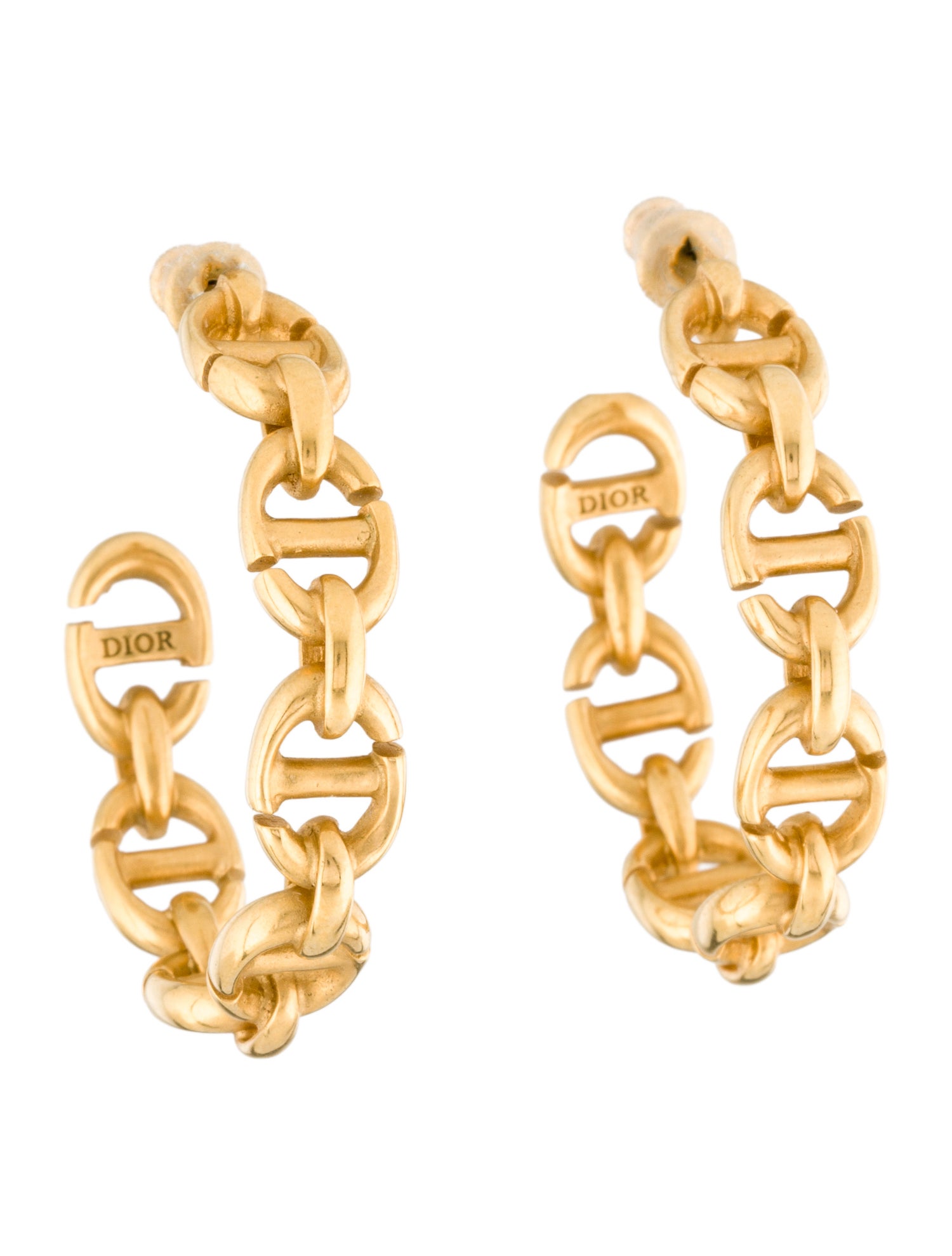 Christian Dior CD Navy Hoop Earrings