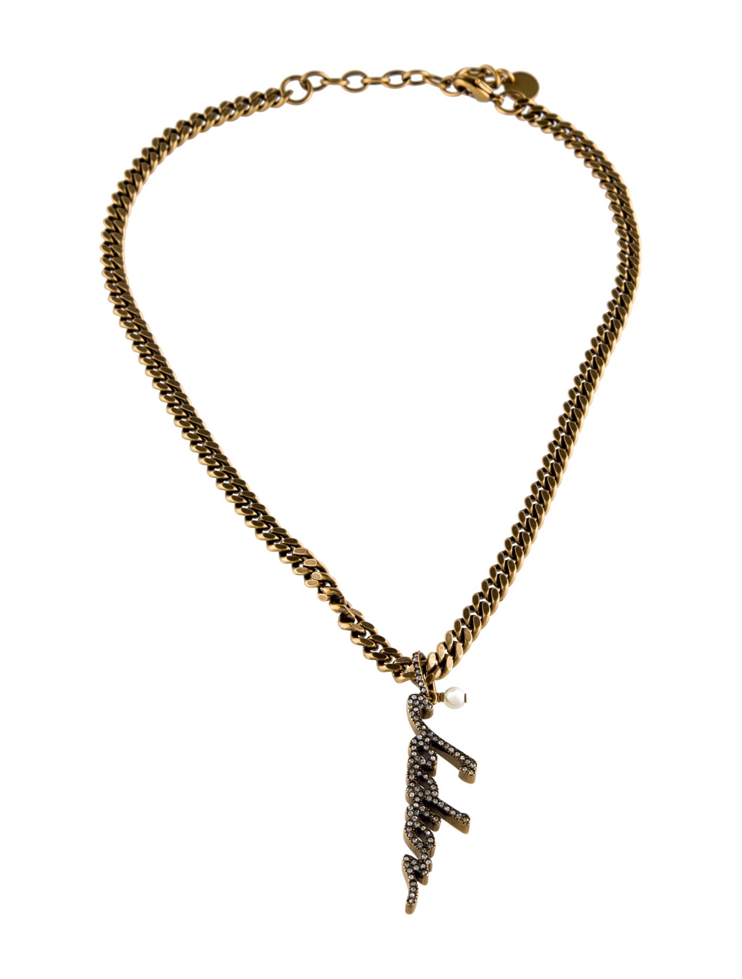 Christian Dior Faux Pearl & Crystal J'Adior Pendant Necklace