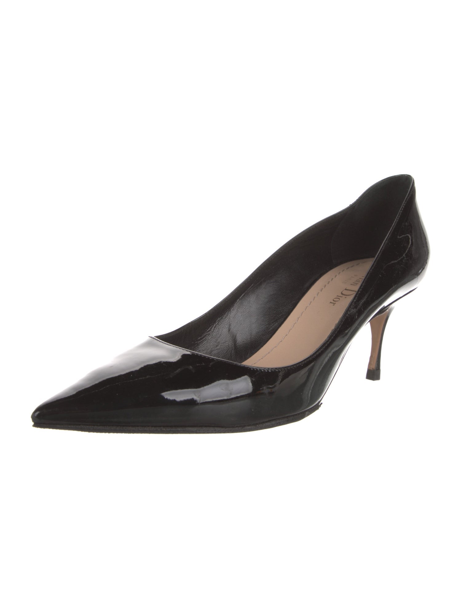 Christian Dior Cannage Pattern Patent Leather Pumps