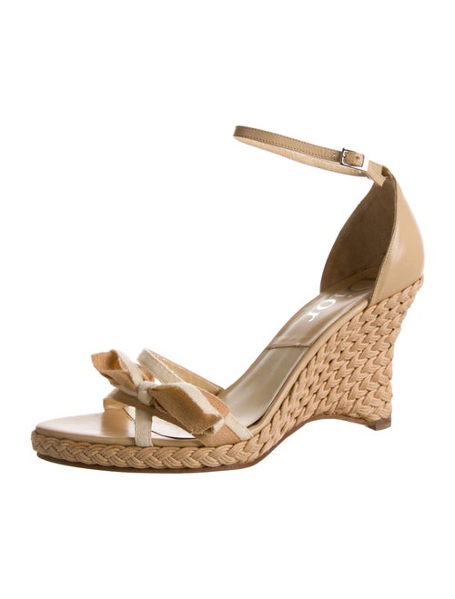 Christian Dior Leather Bow Accents Espadrilles