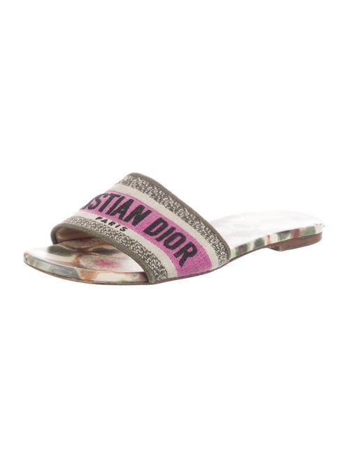 Christian Dior Canvas Printed Slides