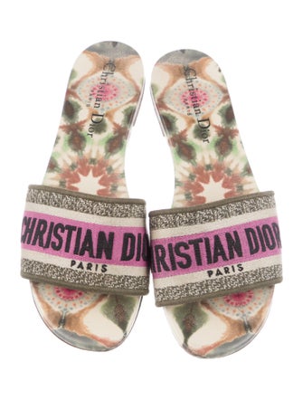 Christian Dior Canvas Printed Slides