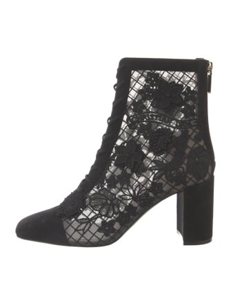 Christian Dior Lace Lace Pattern Lace-Up Boots