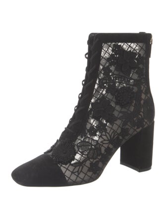 Christian Dior Lace Lace Pattern Lace-Up Boots