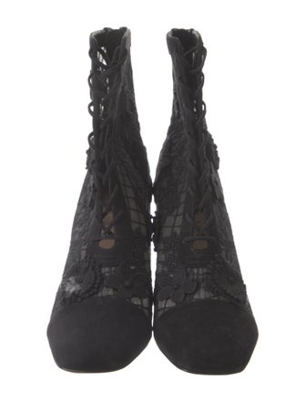 Christian Dior Lace Lace Pattern Lace-Up Boots