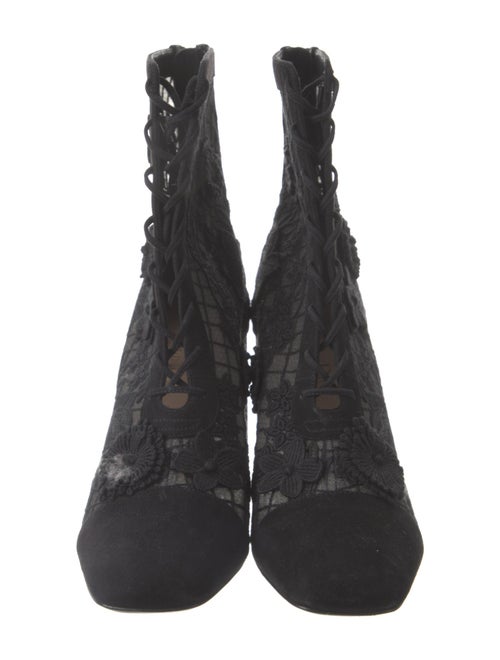 Christian Dior Lace Lace Pattern Lace-Up Boots