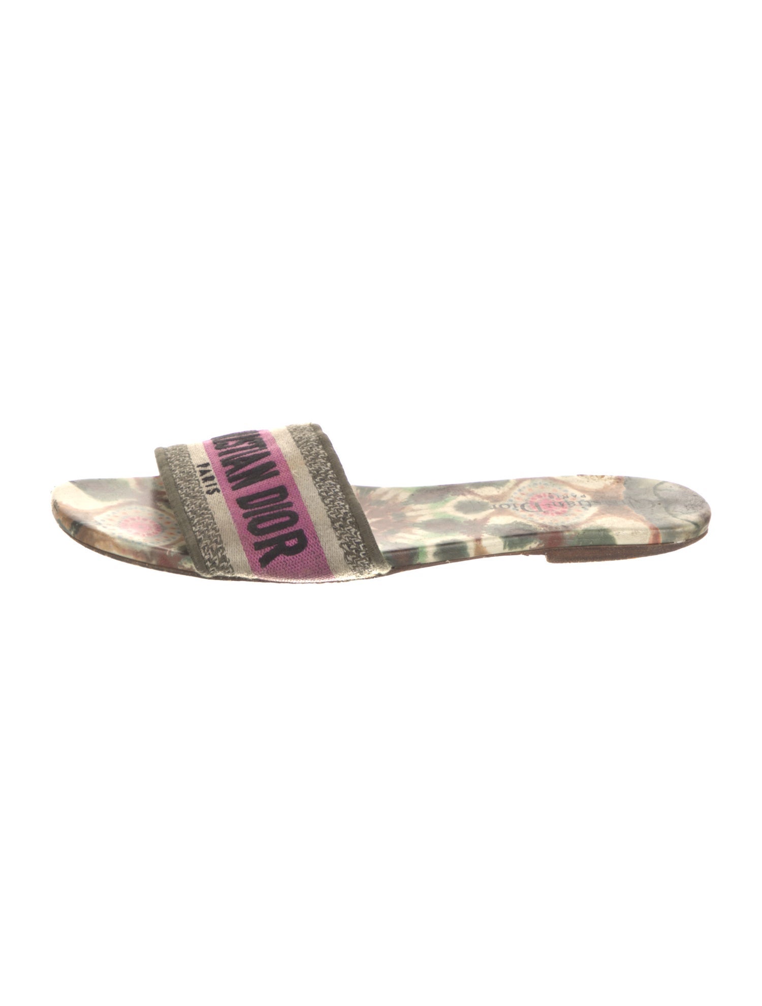 Christian Dior Canvas Printed Slides
