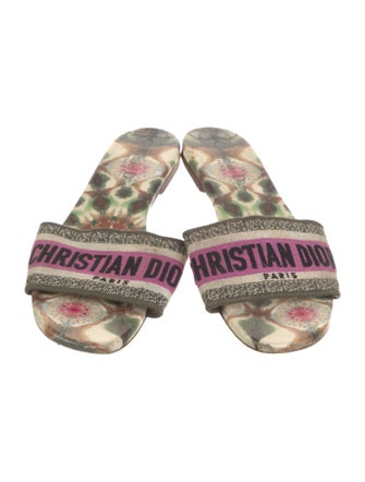 Christian Dior Canvas Printed Slides