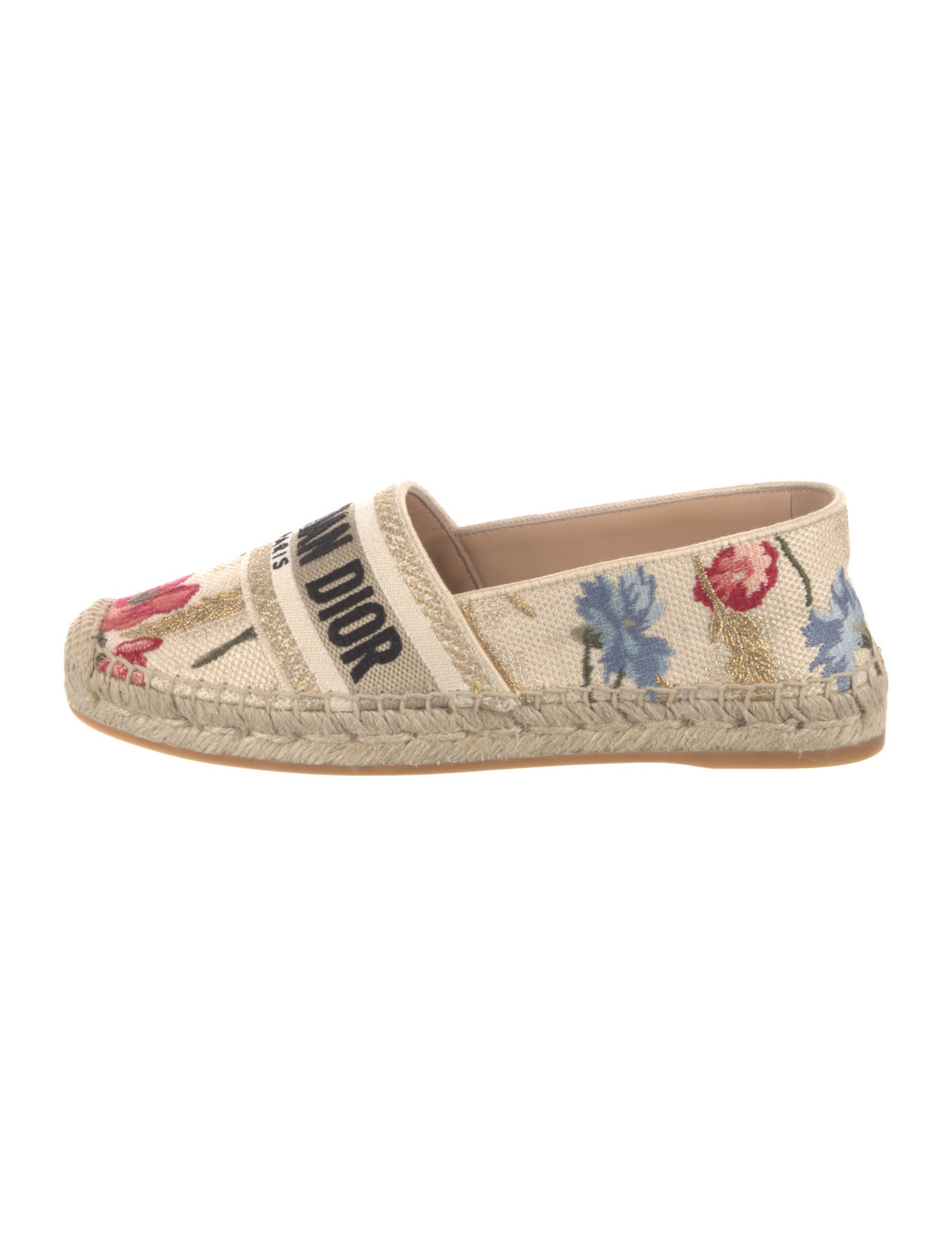 Christian Dior Canvas Floral Print Espadrilles w/ Tags