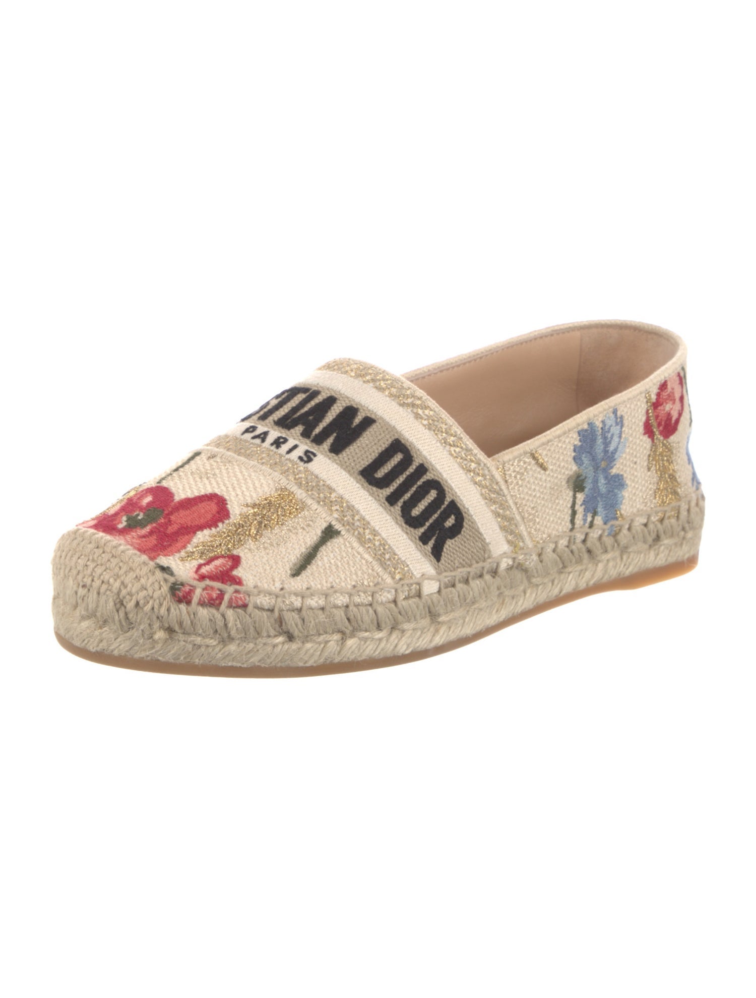 Christian Dior Canvas Floral Print Espadrilles w/ Tags