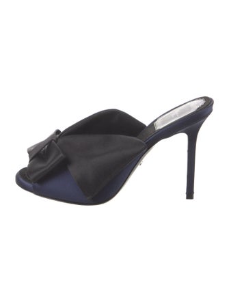 Christian Dior Satin Bow Accents Slides