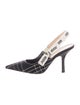 Christian Dior Printed Bow Accents Slingback Pumps