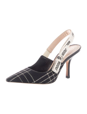 Christian Dior Printed Bow Accents Slingback Pumps