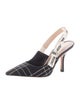 Christian Dior Printed Bow Accents Slingback Pumps