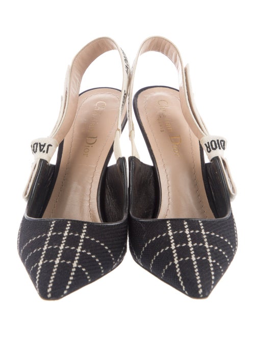 Christian Dior Printed Bow Accents Slingback Pumps