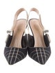 Christian Dior Printed Bow Accents Slingback Pumps