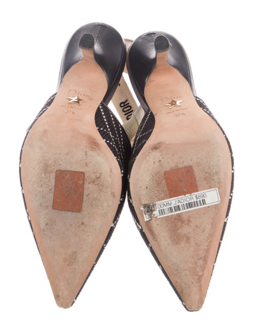 Christian Dior Printed Bow Accents Slingback Pumps
