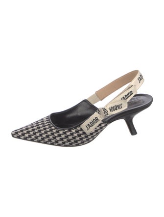 Christian Dior Canvas Printed Slingback Pumps