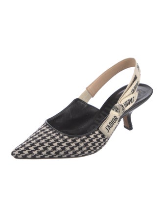 Christian Dior Canvas Printed Slingback Pumps