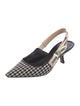 Christian Dior Canvas Printed Slingback Pumps