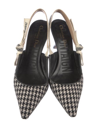 Christian Dior Canvas Printed Slingback Pumps