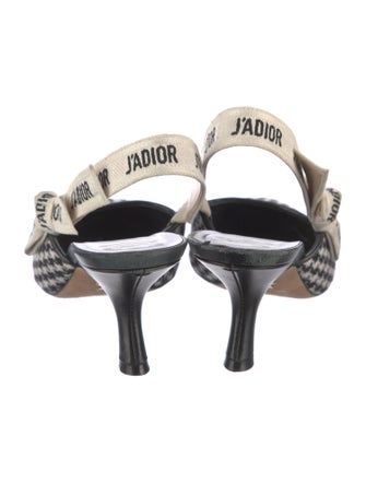 Christian Dior Canvas Printed Slingback Pumps