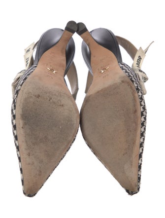 Christian Dior Canvas Printed Slingback Pumps