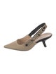 Christian Dior Canvas Printed Slingback Pumps