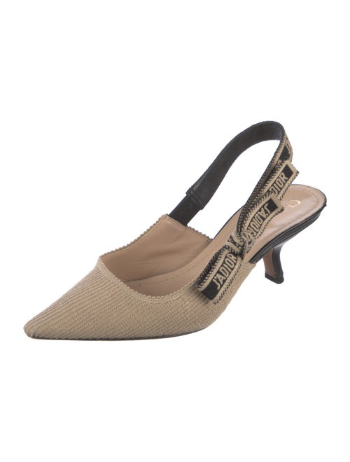 Christian Dior Canvas Printed Slingback Pumps
