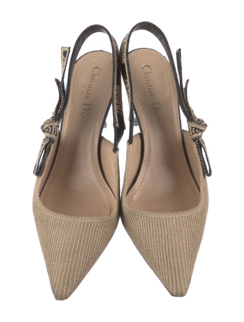 Christian Dior Canvas Printed Slingback Pumps