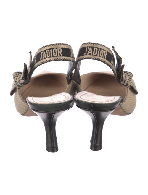 Christian Dior Canvas Printed Slingback Pumps