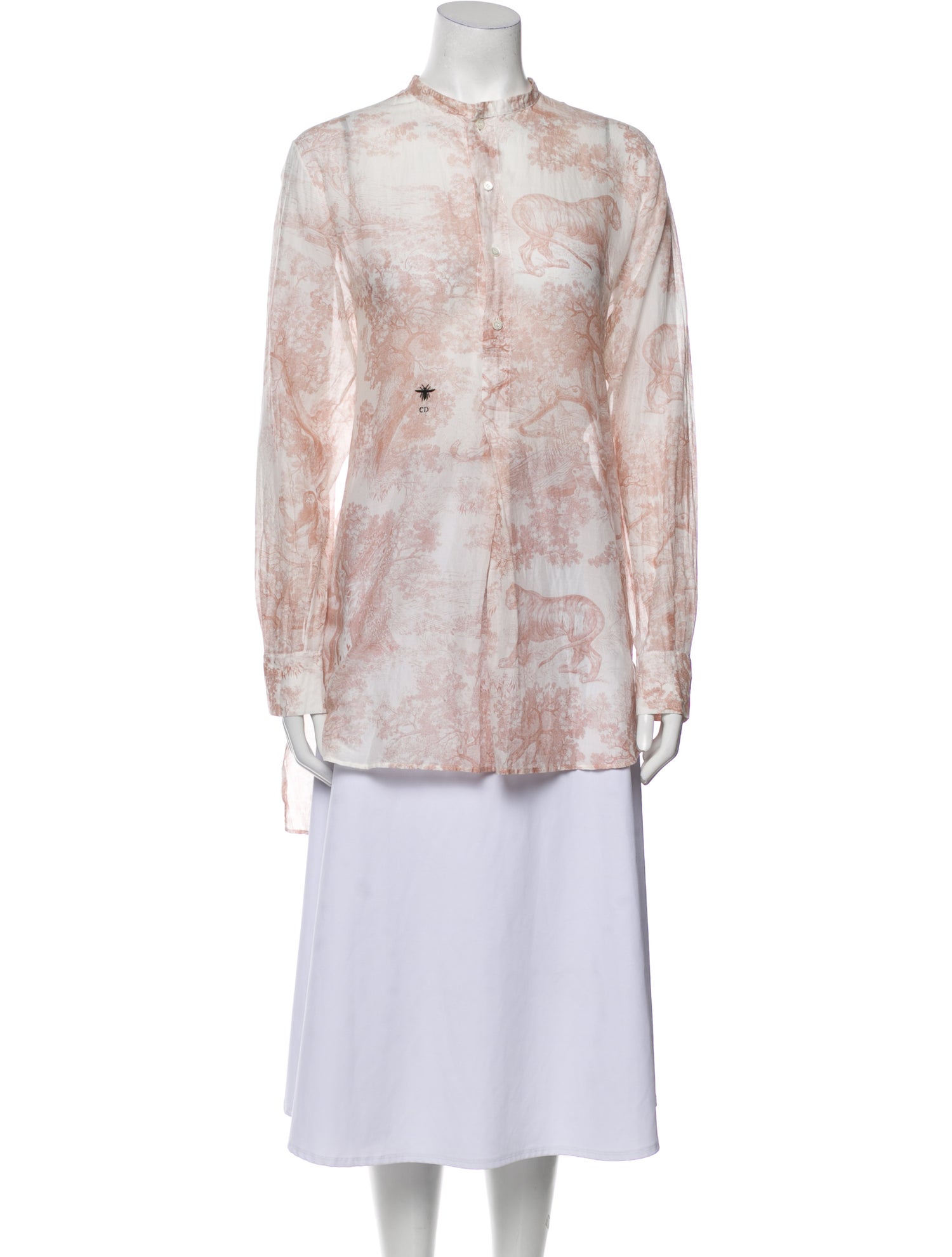 Christian Dior Printed Mock Neck Tunic