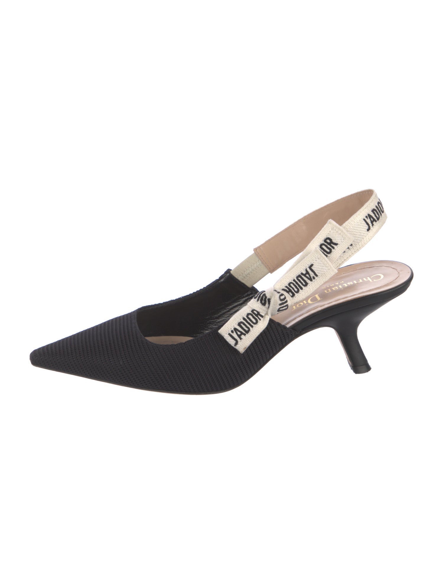 Christian Dior Canvas Graphic Print Slingback Pumps