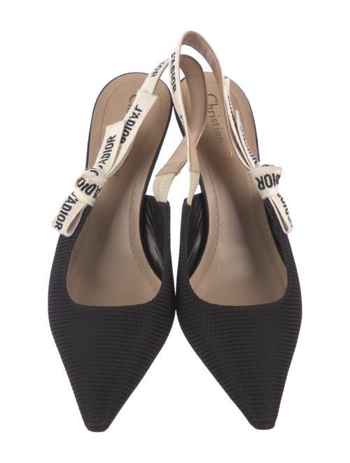 Christian Dior Canvas Graphic Print Slingback Pumps